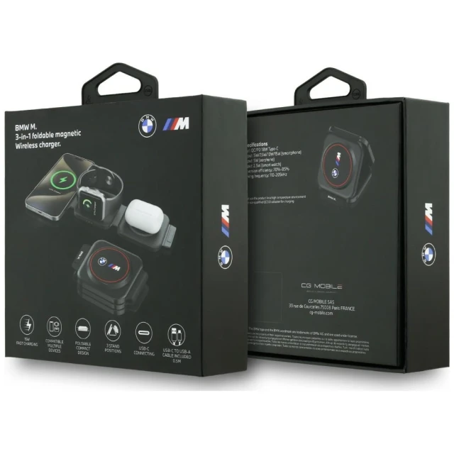 Бездротова зарядка BMW M Qi2 15W Print Logo Red (BMFWCAD02CIKR)