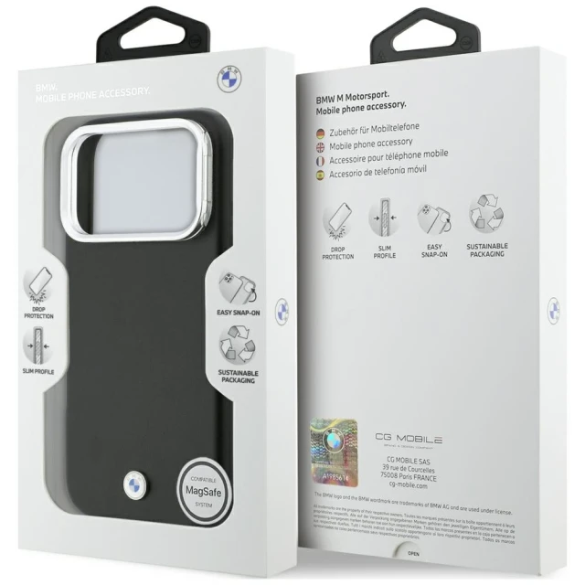 Чохол BMW M Sign Metal Logo для iPhone 17 Pro Black with MagSafe (BMHMP17L25PFWKCSK)