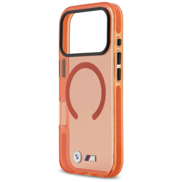Чохол BMW M IML Shockproof Metal Logos для iPhone 17 Pro Orange with MagSafe (BMHMP17L25HSMLKO)