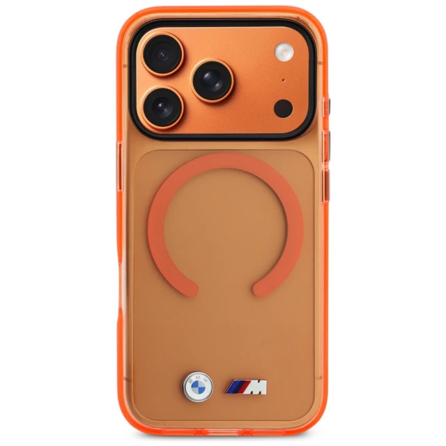 Чохол BMW M IML Metal Logos для iPhone 17 Pro Max Orange with MagSafe (BMHMP17X25HSMLK2O)