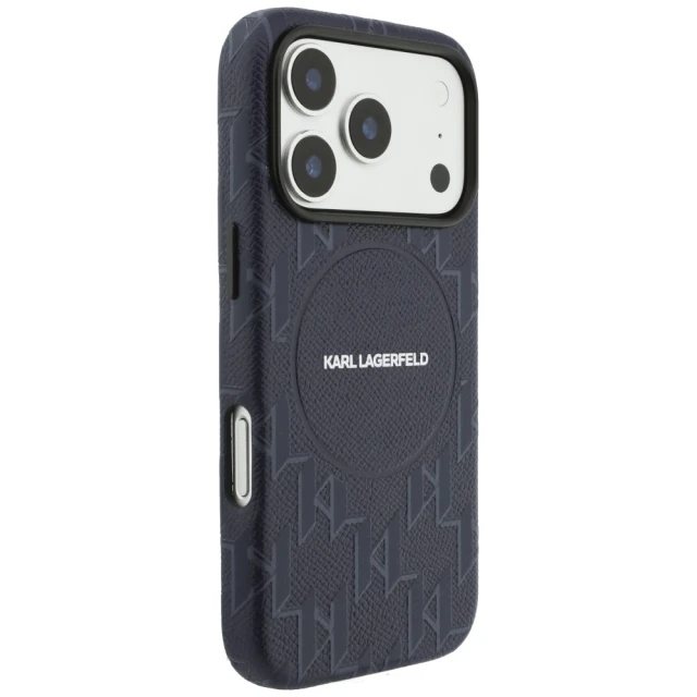 Чохол Karl Lagerfeld Monogram Logo для iPhone 17 Pro синій with MagSafe (KLHMP17L5PGKLMCB)