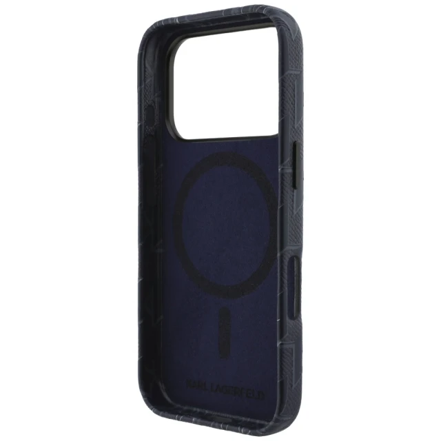 Чохол Karl Lagerfeld Monogram Logo для iPhone 17 Pro Max синій with MagSafe (KLHMP17X5PGKLMCB)