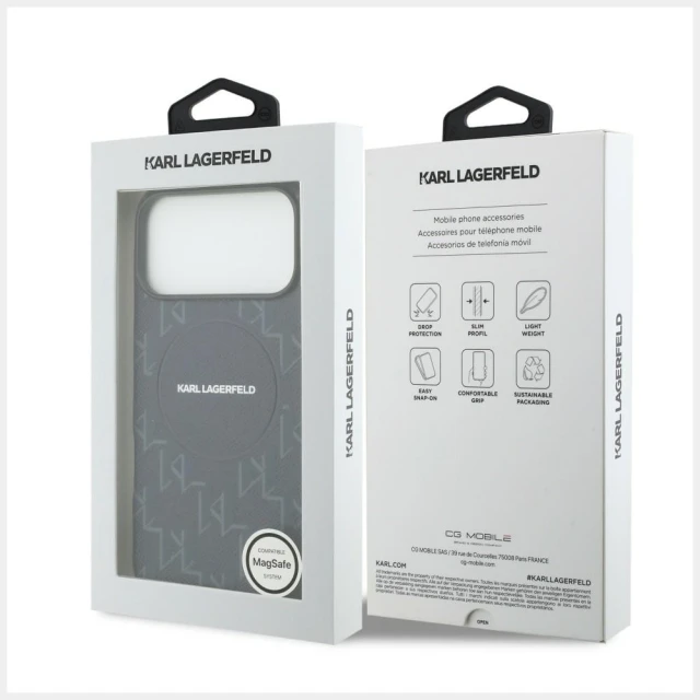 Чохол Karl Lagerfeld Monogram Logo для iPhone 17 Pro Max синій with MagSafe (KLHMP17X5PGKLMCB)