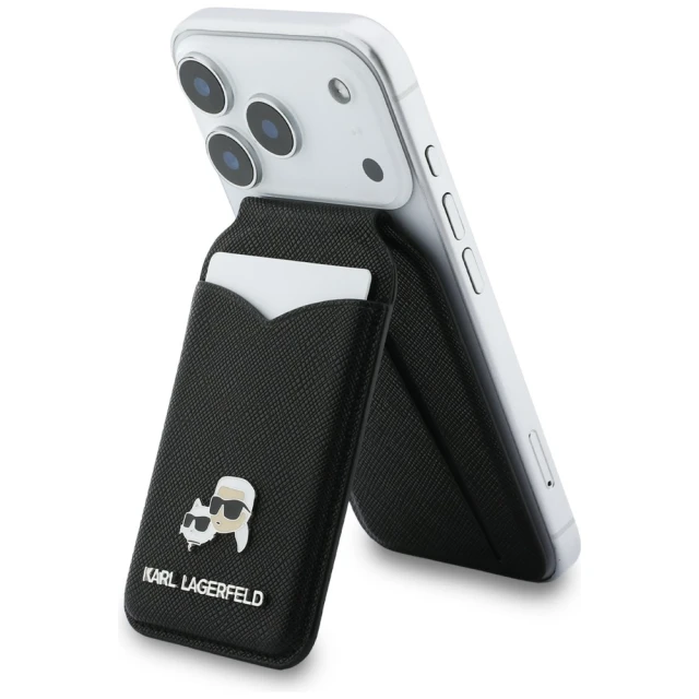 Гаманець з дзеркалом Karl Lagerfeld Stand Mirror MagSafe Black with MagSafe (KLWMSMPGKCHPK)