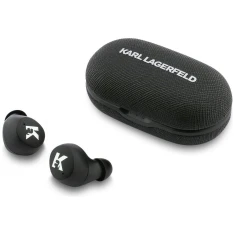 Навушники TWS Karl Lagerfeld Saffiano Logo ENC Black (KLTWSPSALMK)