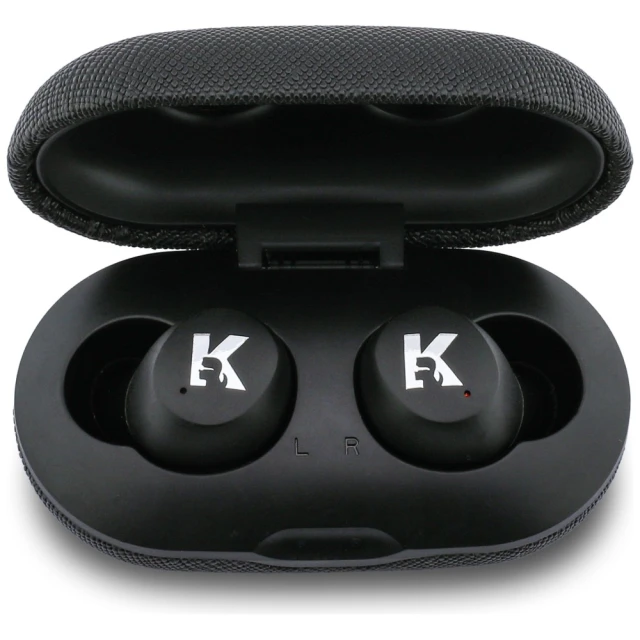 Навушники TWS Karl Lagerfeld Saffiano Logo ENC Black (KLTWSPSALMK)