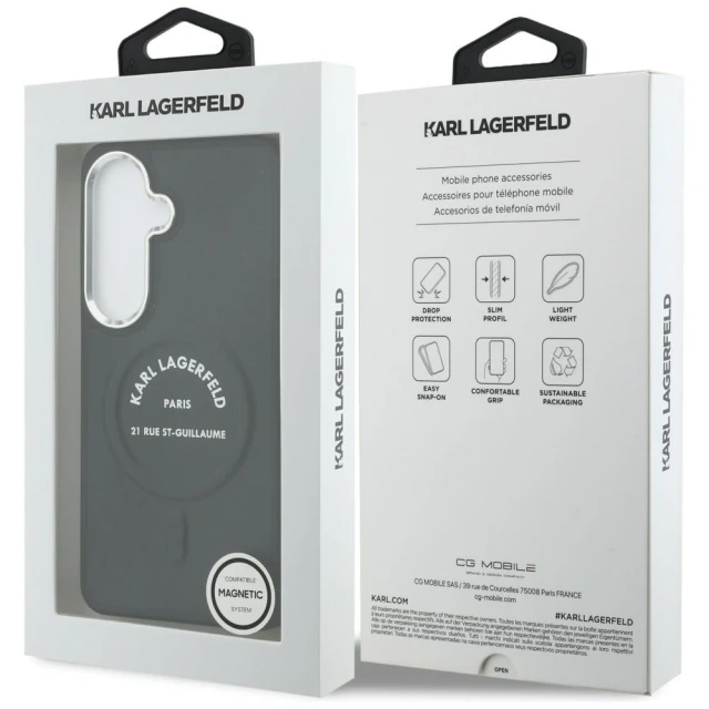 Чохол Karl Lagerfeld Embossed Ring RSG Logo для Samsung Galaxy S26 Plus Black with MagSafe (KLHMS26MPSKRSGEK)