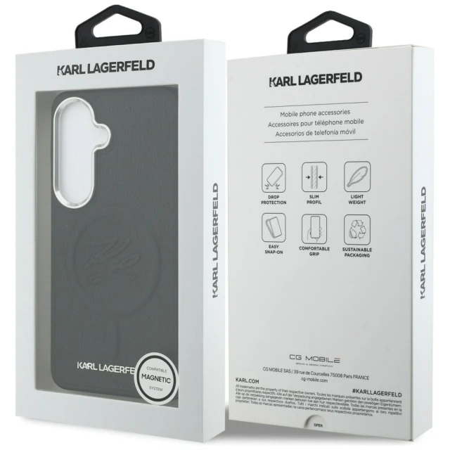 Чохол Karl Lagerfeld Embossed Ring Initials для Samsung Galaxy S26 Plus Black with MagSafe (KLHMS26MPGFKLRDK)