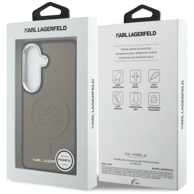 Чохол Karl Lagerfeld Embossed Ring Initials для Samsung Galaxy S26 Plus Brown with MagSafe (KLHMS26MPGFKLRDW)