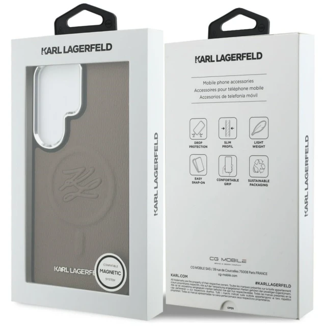 Чохол Karl Lagerfeld Embossed Ring Initials для Samsung Galaxy S26 Ultra коричневий with MagSafe (KLHMS26LPGFKLRDW)