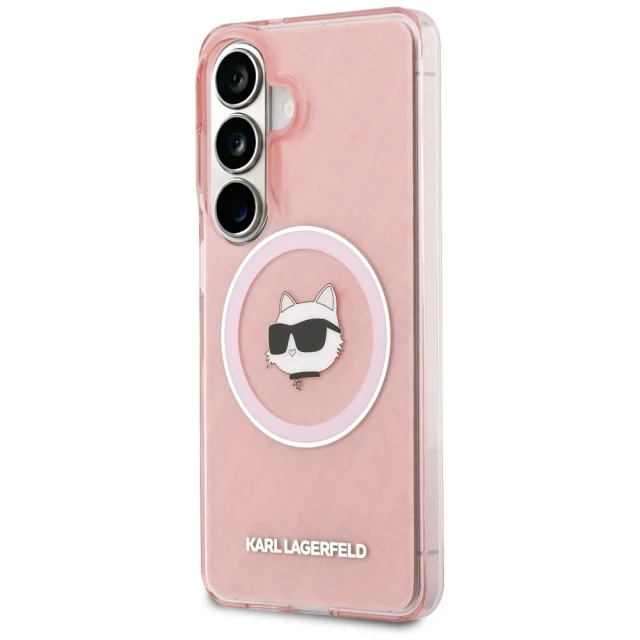 Чохол Karl Lagerfeld IML Repeated Choupette для Samsung Galaxy S26 Plus Pink with MagSafe (KLHMS26MHMKBCHOP)