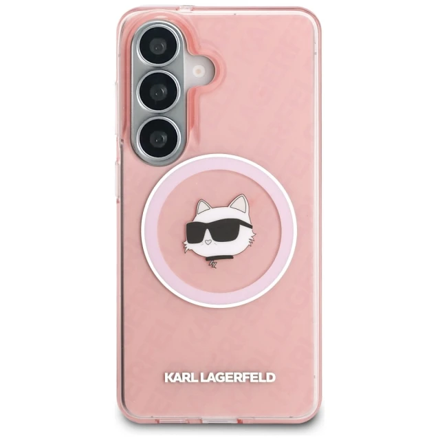 Чохол Karl Lagerfeld IML Repeated Choupette для Samsung Galaxy S26 Plus Pink with MagSafe (KLHMS26MHMKBCHOP)