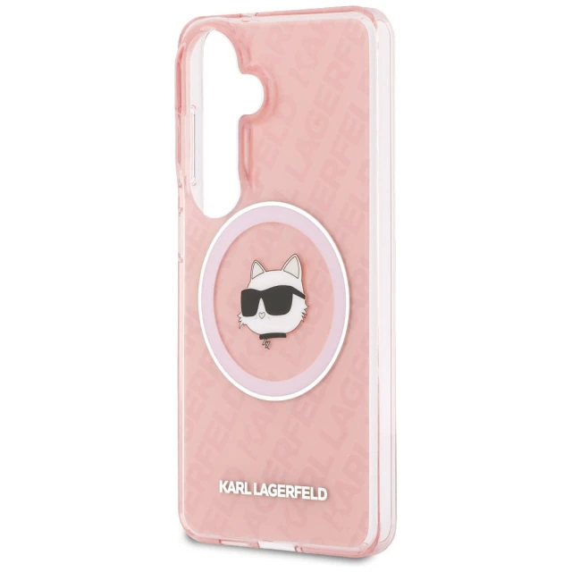 Чохол Karl Lagerfeld IML Repeated Choupette для Samsung Galaxy S26 Plus Pink with MagSafe (KLHMS26MHMKBCHOP)