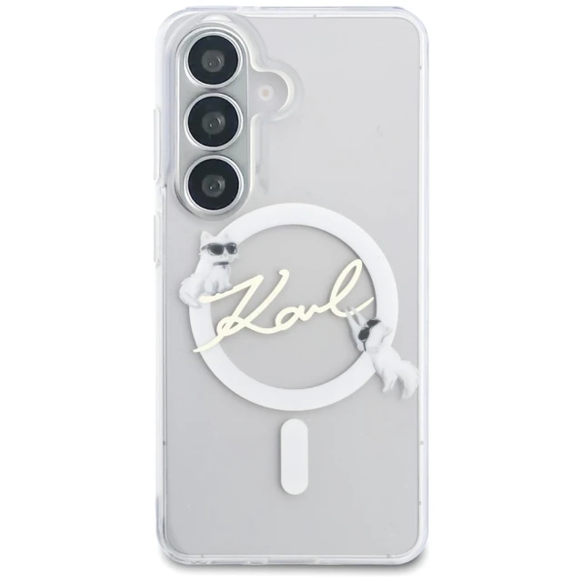 Чехол Karl Lagerfeld IML KC Script для Samsung Galaxy S26 Clear with MagSafe (KLHMS26S5HKSCAH)