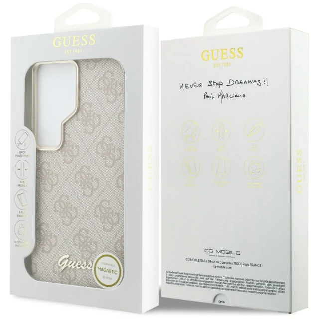 Чохол Guess 4G Script для Samsung Galaxy S26 Ultra Pink with MagSafe (GUHMS26L5P4FWMSP)