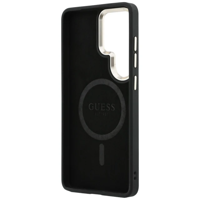 Чохол Guess 4G Embossed Ring для Samsung Galaxy S26 Ultra Black with MagSafe (GUHMS26LP4MSEGCK)