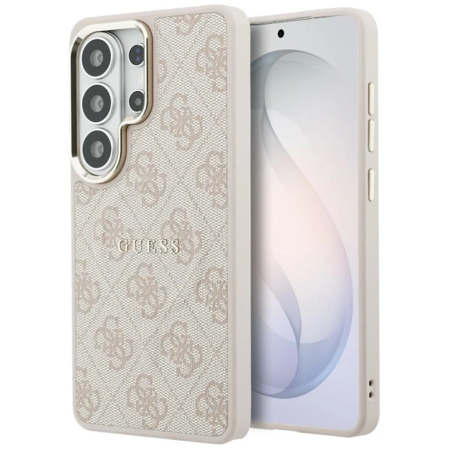 Чохол Guess 4G Embossed Ring для Samsung Galaxy S26 Ultra рожевий with MagSafe (GUHMS26LP4MSEGCP)