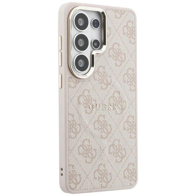 Чохол Guess 4G Embossed Ring для Samsung Galaxy S26 Ultra рожевий with MagSafe (GUHMS26LP4MSEGCP)