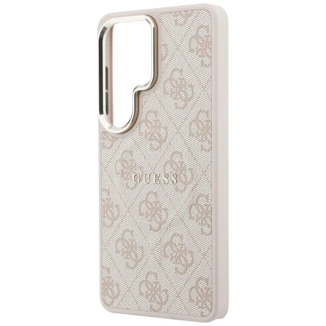 Чохол Guess 4G Embossed Ring для Samsung Galaxy S26 Ultra рожевий with MagSafe (GUHMS26LP4MSEGCP)