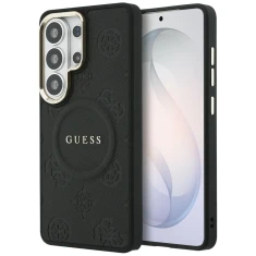 Чохол Guess Saffiano Peony Embossed Ring для Samsung Galaxy S26 Ultra чорний with MagSafe (GUHMS26LPSAMSECK)