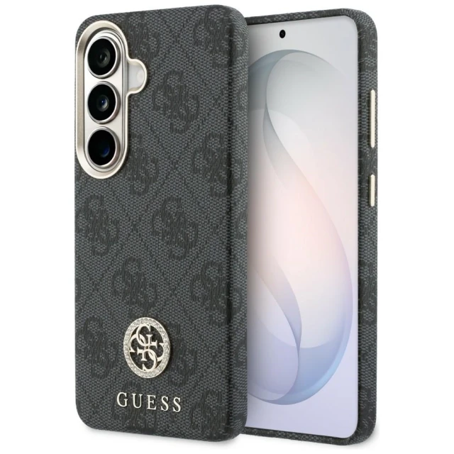 Чохол Guess 4G Rhinestone Round Logo для Samsung Galaxy S26 чорний with MagSafe (GUHMS26SP4GRMDEK)