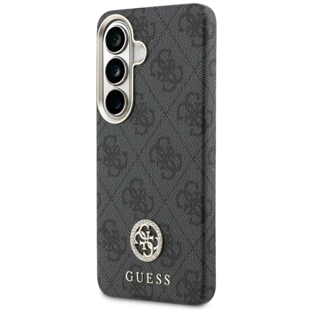 Чохол Guess 4G Rhinestone Round Logo для Samsung Galaxy S26 чорний with MagSafe (GUHMS26SP4GRMDEK)