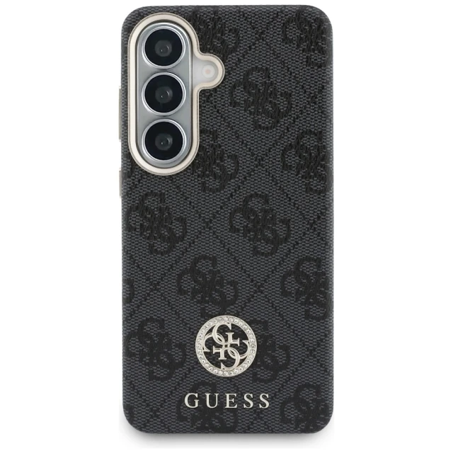 Чохол Guess 4G Rhinestone Round Logo для Samsung Galaxy S26 чорний with MagSafe (GUHMS26SP4GRMDEK)