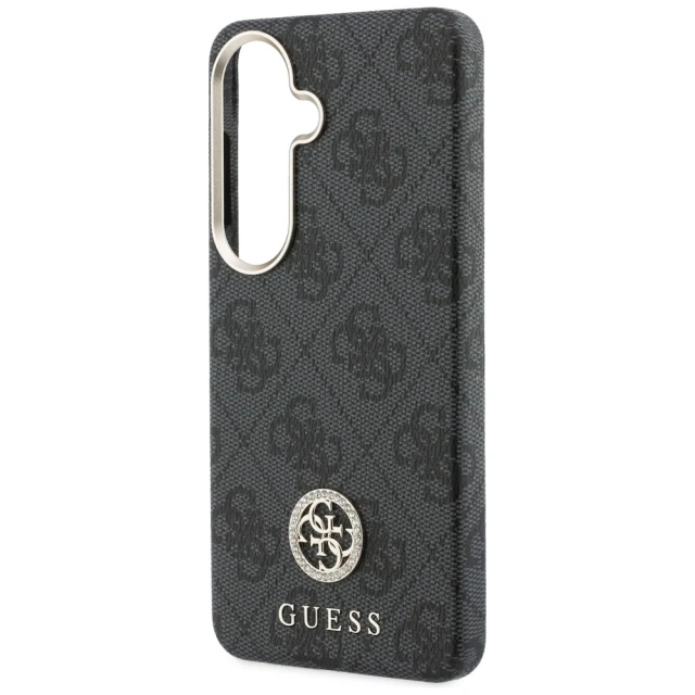 Чохол Guess 4G Rhinestone Round Logo для Samsung Galaxy S26 чорний with MagSafe (GUHMS26SP4GRMDEK)