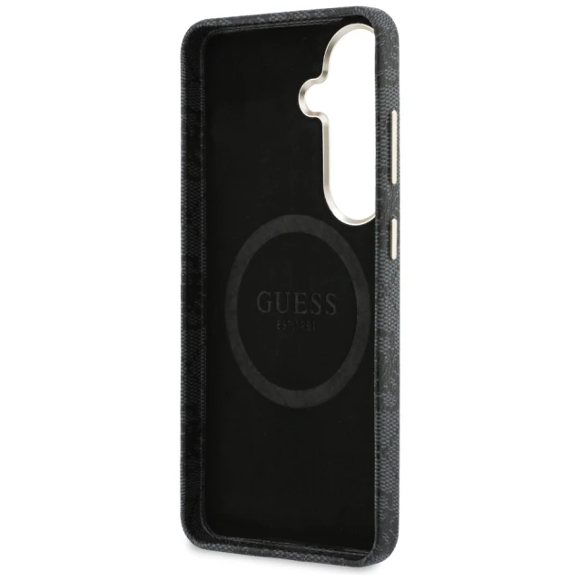 Чохол Guess 4G Rhinestone Round Logo для Samsung Galaxy S26 Plus Black with MagSafe (GUHMS26MP4GRMDEK)