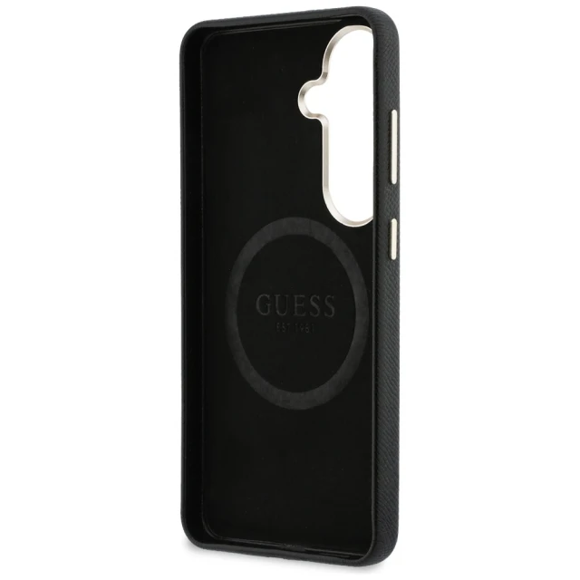 Чохол Guess Rhinestone Round Logo для Samsung Galaxy S26 Plus Black with MagSafe (GUHMS26MPGCRMDEK)