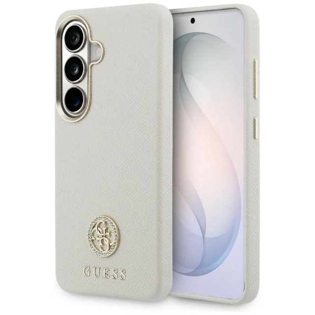 Чохол Guess Rhinestone Round Logo для Samsung Galaxy S26 Бежевий with MagSafe (GUHMS26SPGCRMDEE)