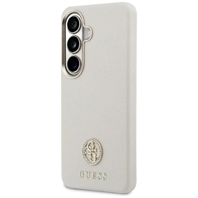 Чохол Guess Rhinestone Round Logo для Samsung Galaxy S26 Бежевий with MagSafe (GUHMS26SPGCRMDEE)