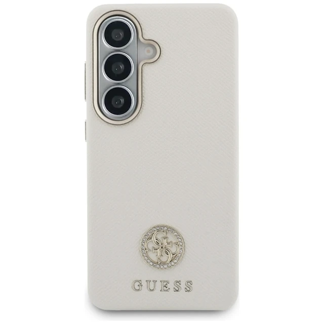 Чохол Guess Rhinestone Round Logo для Samsung Galaxy S26 Бежевий with MagSafe (GUHMS26SPGCRMDEE)
