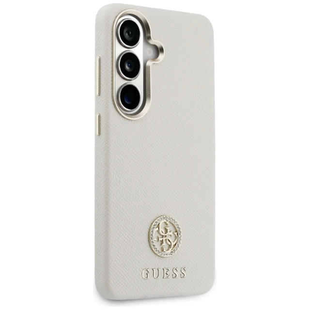 Чохол Guess Rhinestone Round Logo для Samsung Galaxy S26 Бежевий with MagSafe (GUHMS26SPGCRMDEE)