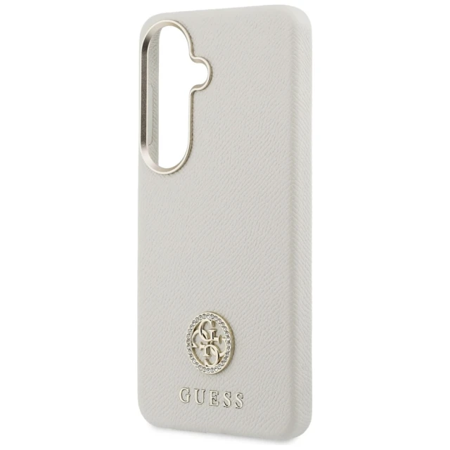 Чохол Guess Rhinestone Round Logo для Samsung Galaxy S26 Бежевий with MagSafe (GUHMS26SPGCRMDEE)