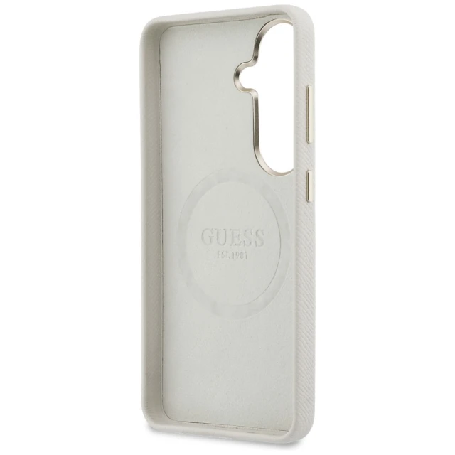Чохол Guess Rhinestone Round Logo для Samsung Galaxy S26 Бежевий with MagSafe (GUHMS26SPGCRMDEE)