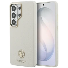 Чохол Guess Rhinestone Round Logo для Samsung Galaxy S26 Ultra Beige with MagSafe (GUHMS26LPGCRMDEE)