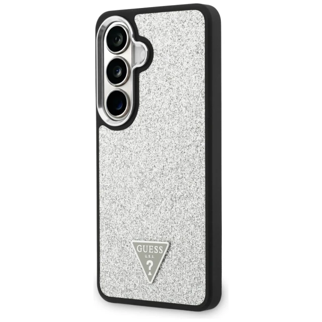 Чохол Guess Fixed Glitter Triangle для Samsung Galaxy S26 Plus Сріблястий with MagSafe (GUHMS26MPFGTSCMS)