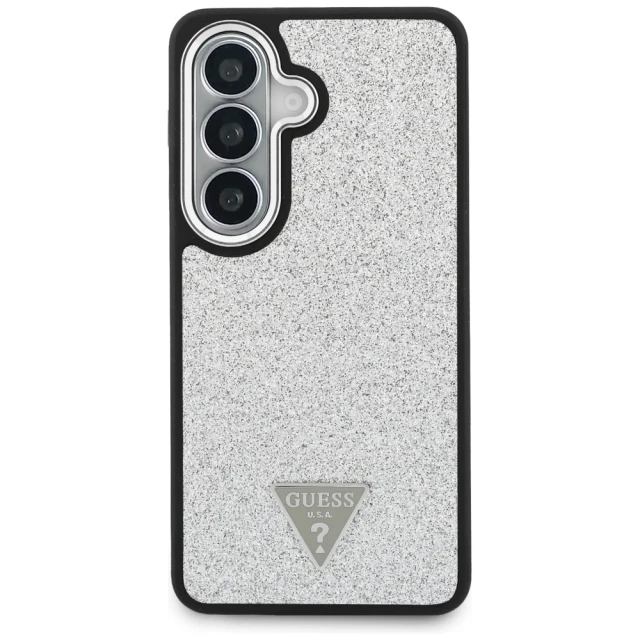 Чохол Guess Fixed Glitter Triangle для Samsung Galaxy S26 Plus Сріблястий with MagSafe (GUHMS26MPFGTSCMS)