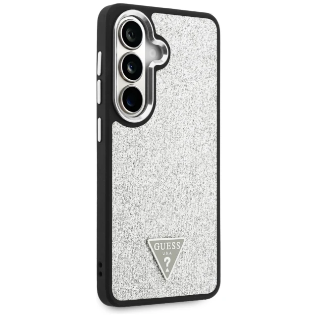Чохол Guess Fixed Glitter Triangle для Samsung Galaxy S26 Plus Сріблястий with MagSafe (GUHMS26MPFGTSCMS)