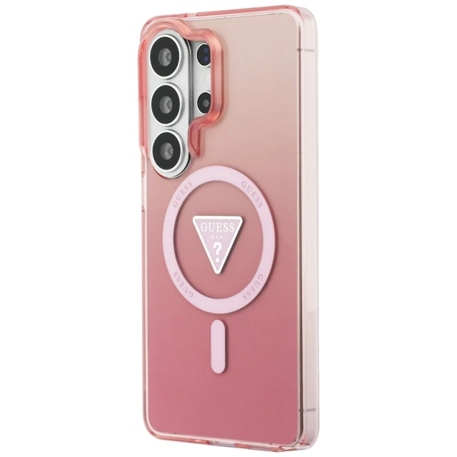 Чохол Guess IML Gradient Triangle для Samsung Galaxy S26 Ultra Pink with MagSafe (GUHMS26LHGTMLCGP)