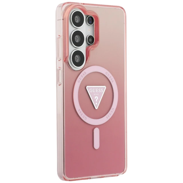 Чохол Guess IML Gradient Triangle для Samsung Galaxy S26 Ultra Pink with MagSafe (GUHMS26LHGTMLCGP)