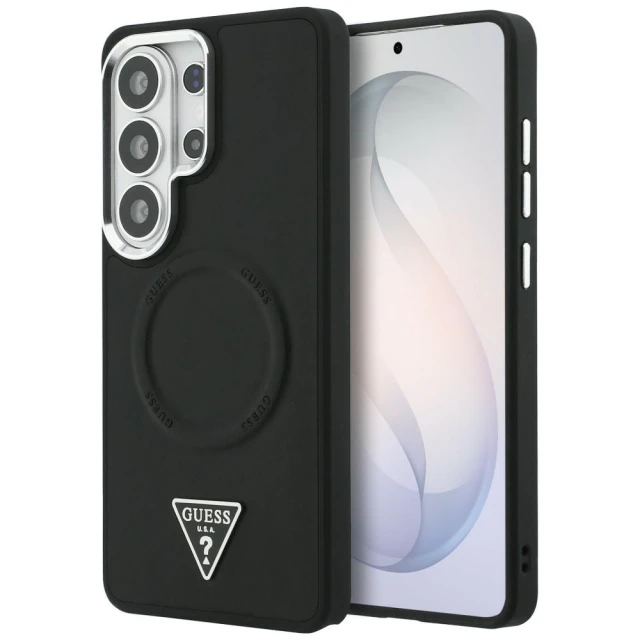 Чохол Guess Embossed Ring Triangle Logo для Samsung Galaxy S26 Ultra Black with MagSafe (GUHMS26LPSDTSCMK)