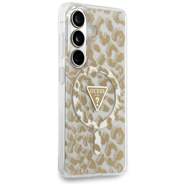 Чохол Guess IML Leopard Print Triangle для Samsung Galaxy S26 коричневий with MagSafe (GUHMS26SHLEGTGLW)