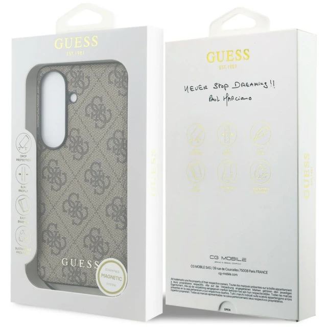 Чохол Guess 4G Classic Logo Charm для Samsung Galaxy S26 Brown with MagSafe (GUHMS26SGF4GBR)