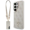 Чохол + Ремінець Guess 4G Big Rhinestone Triangle Strap для Samsung Galaxy S26 Ultra рожевий with MagSafe (GUHMS26LP4G4DCSP)