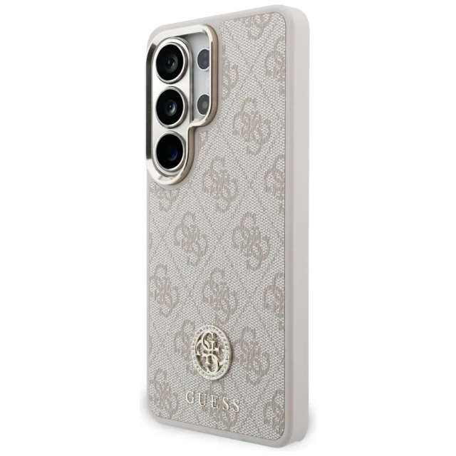 Чохол + Ремінець Guess 4G Big Rhinestone Triangle Strap для Samsung Galaxy S26 Ultra рожевий with MagSafe (GUHMS26LP4G4DCSP)