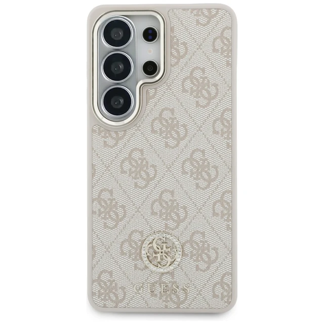 Чохол + Ремінець Guess 4G Big Rhinestone Triangle Strap для Samsung Galaxy S26 Ultra рожевий with MagSafe (GUHMS26LP4G4DCSP)