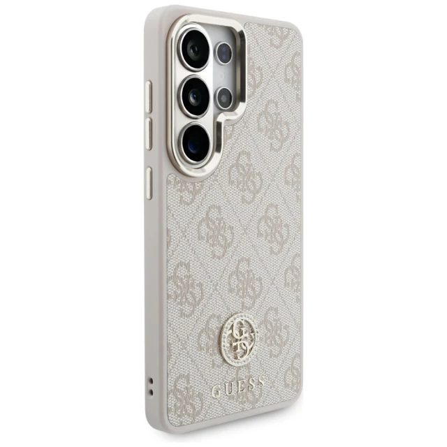Чохол + Ремінець Guess 4G Big Rhinestone Triangle Strap для Samsung Galaxy S26 Ultra рожевий with MagSafe (GUHMS26LP4G4DCSP)