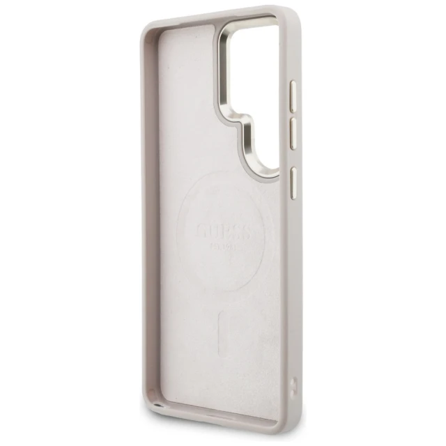 Чохол + Ремінець Guess 4G Big Rhinestone Triangle Strap для Samsung Galaxy S26 Ultra рожевий with MagSafe (GUHMS26LP4G4DCSP)